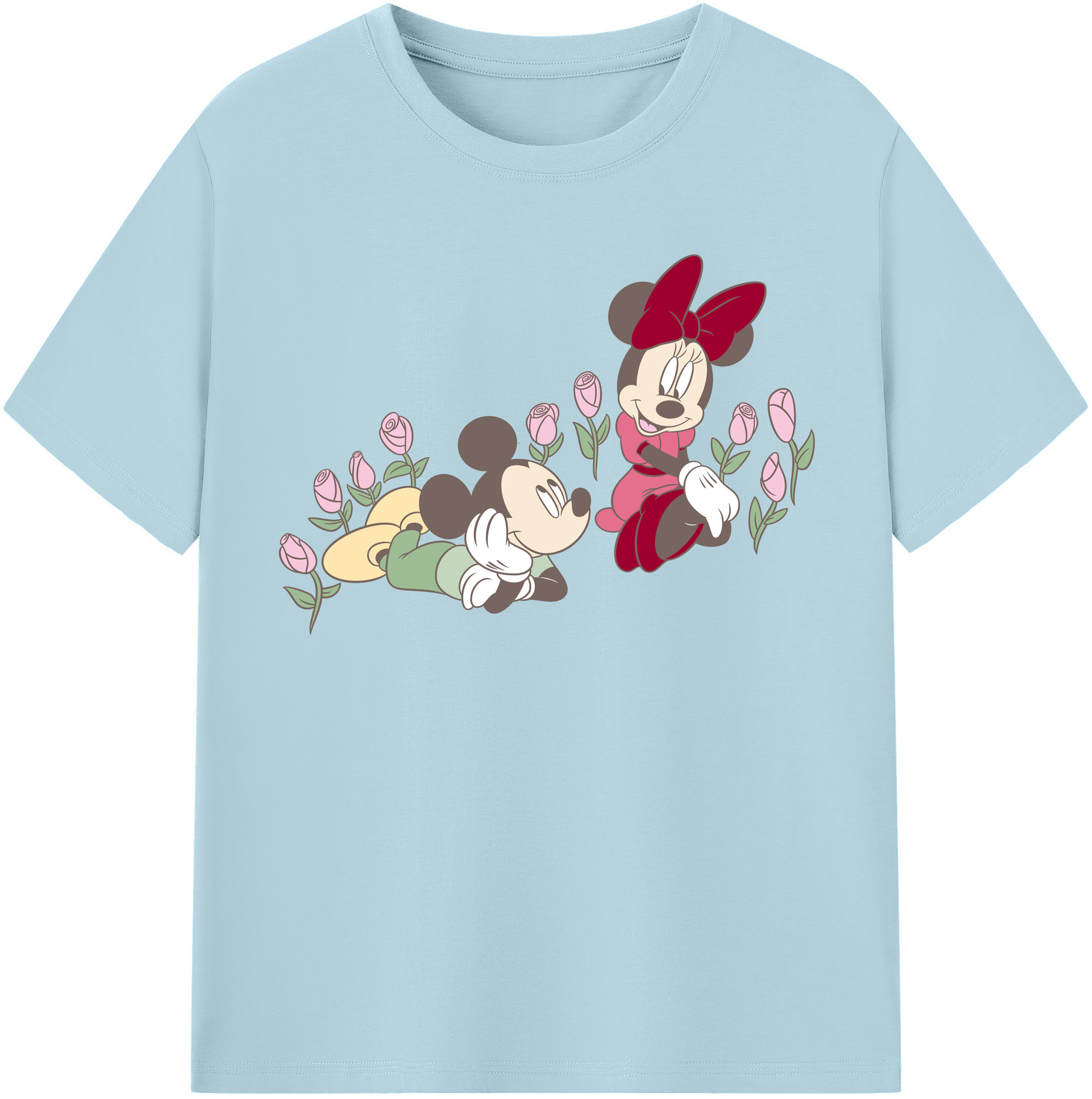 （画像用） ミッキーマウス Mickey Mouse 綿100％半袖Tシャツ（フロントプリント）